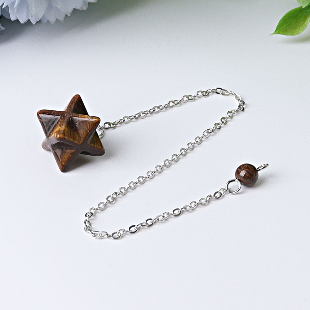 Collier spirituel avec pendule Merkaba de 0,5 pouce