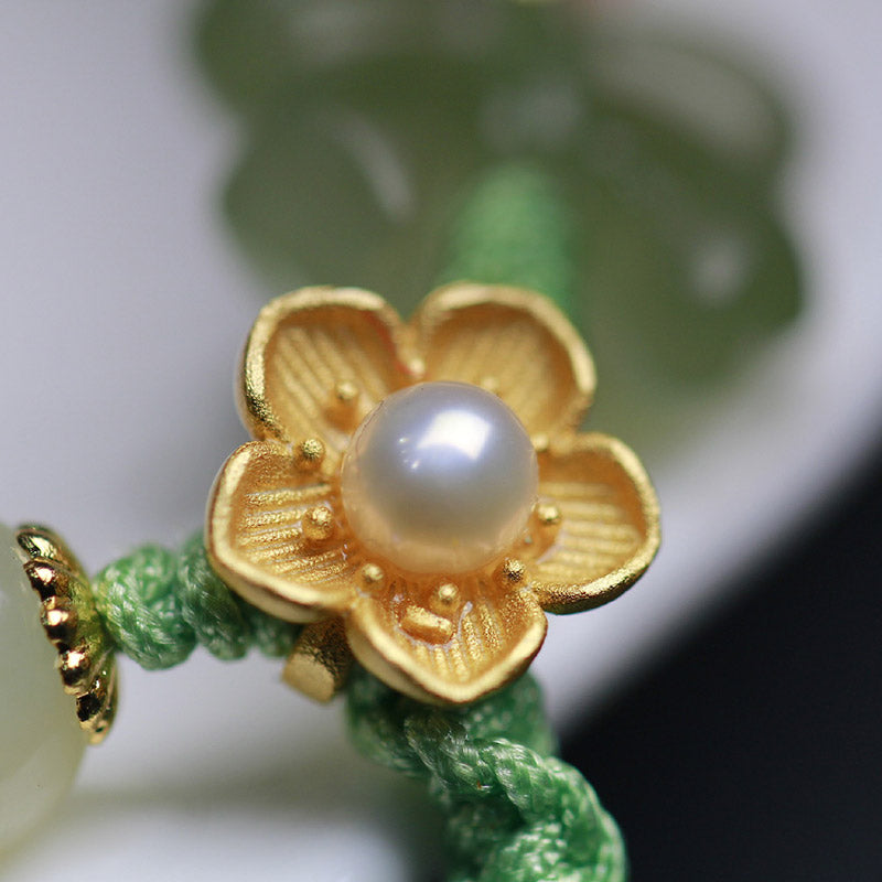 Bracelet porte-bonheur papillon en jade en argent sterling 925