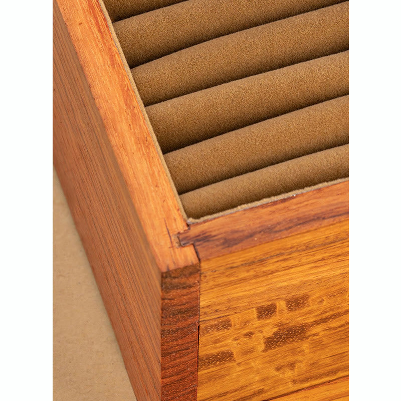 Coffret à bijoux en palissandre fait main, grande taille, verrouillable, 25,5 cm