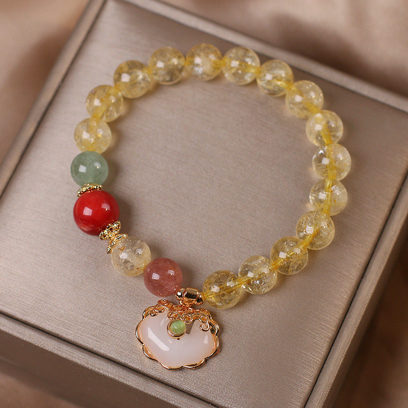 Bracelet de protection en citrine naturelle 15-20 cm