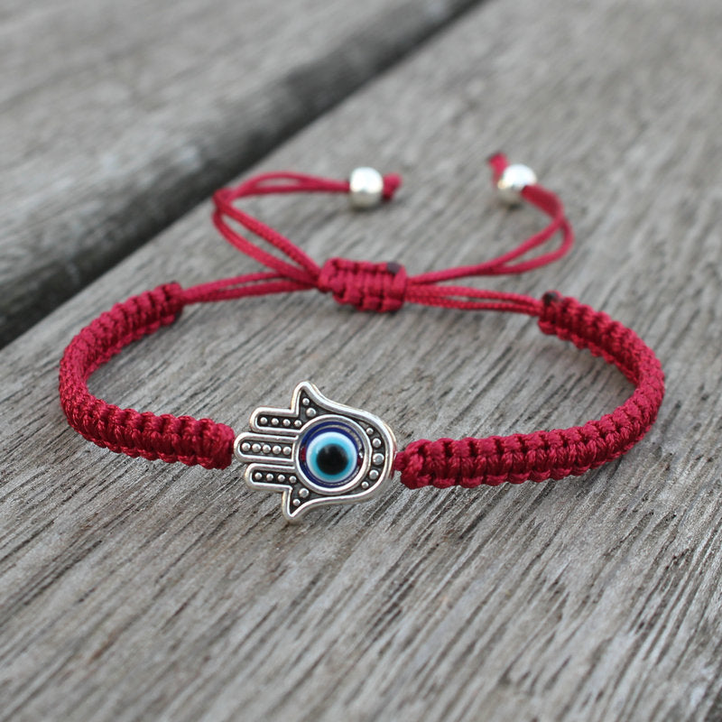 Bracelet de protection fait main avec symbole Hamsa | Chance et foi