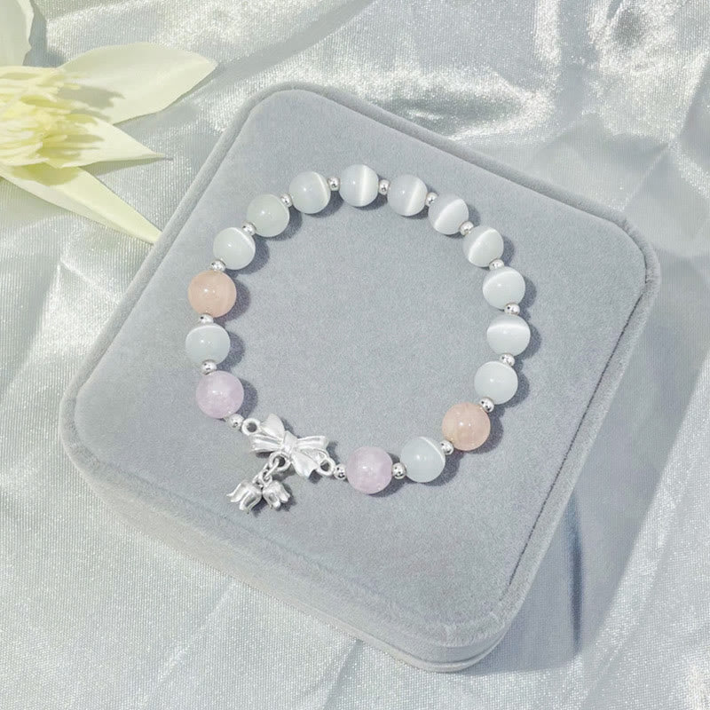 8mm Cat's Eye & Lavender Amethyst Amethyst Bracelet