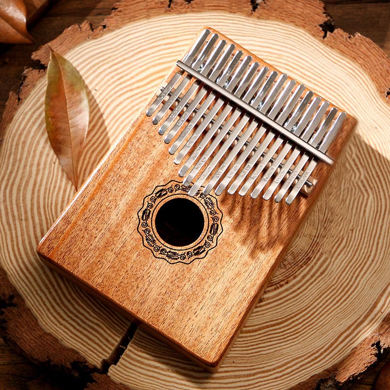 Piano à pouce Kalimba de méditation en bois d'acajou à 17 touches