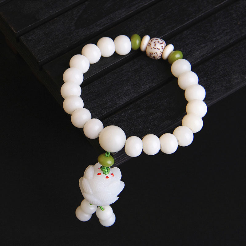 Bracelet Bodhi Seed Lotus 8 mm pour la chance et l'illumination