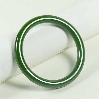 Bracelet jonc en jade cyan Longevity 56 mm pour la guérison