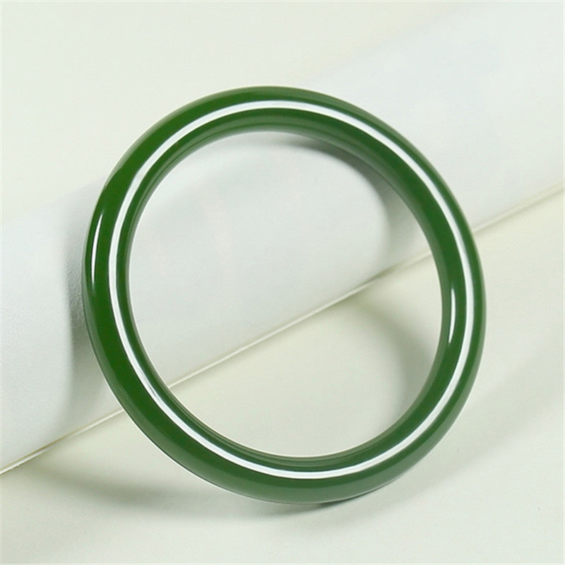 Bracelet jonc en jade cyan Longevity 56 mm pour la guérison