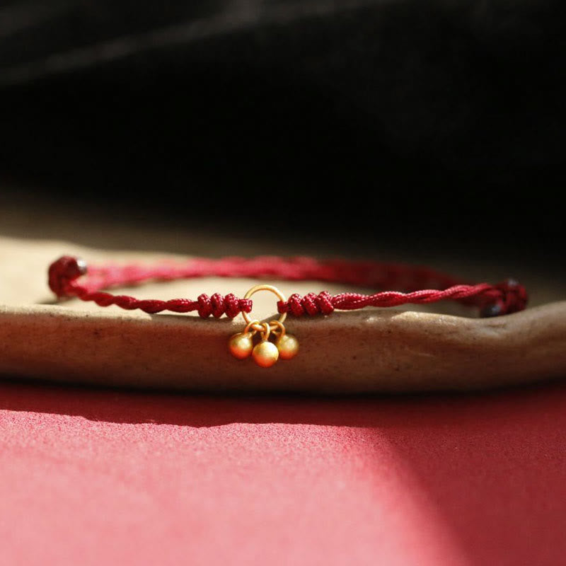 925 Sterling Silver Gold Plated Luck Red String Bracelet Unisex