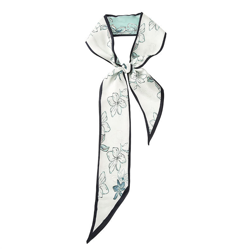 6cm x 125cm Mulberry Silk Twilly Scarf | Dunhuang Frescoes Sunset Pattern