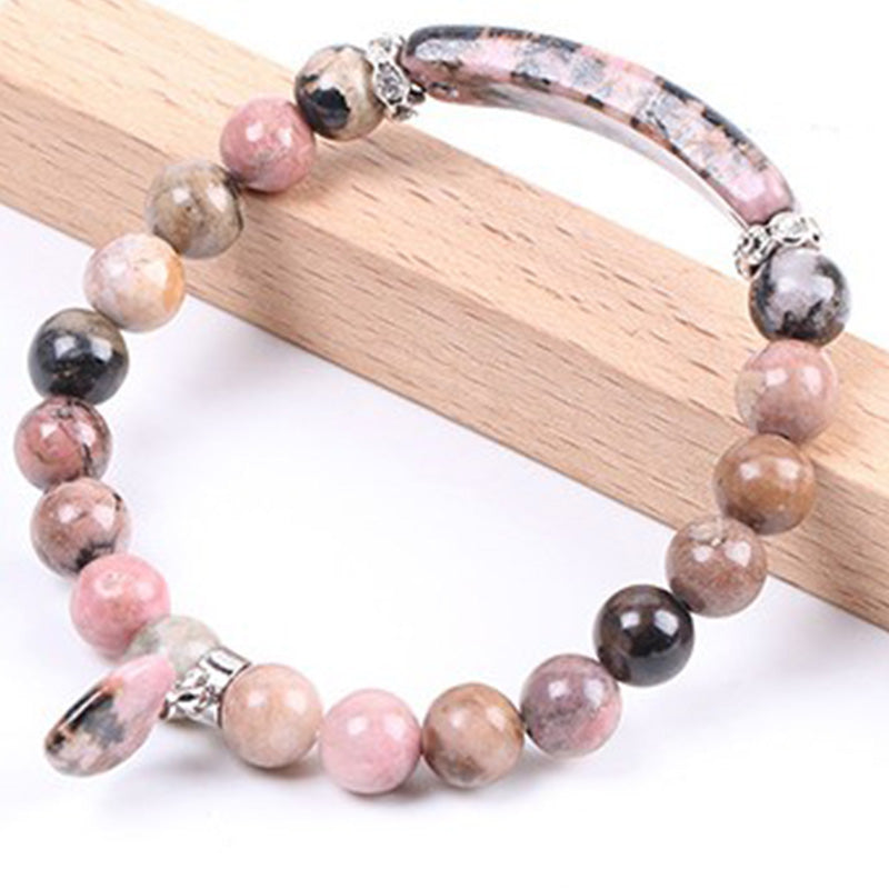 8mm Rhodonite Heart Chakra Bracelet for Love & Healing