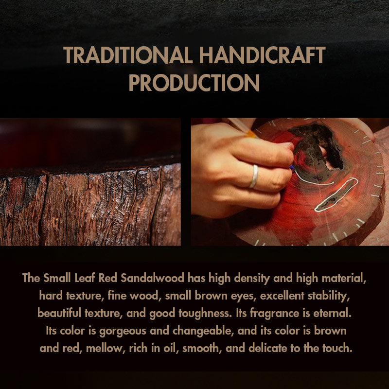 Bracelet en jade et bois de santal rouge à petites feuilles pour le calme et la protection