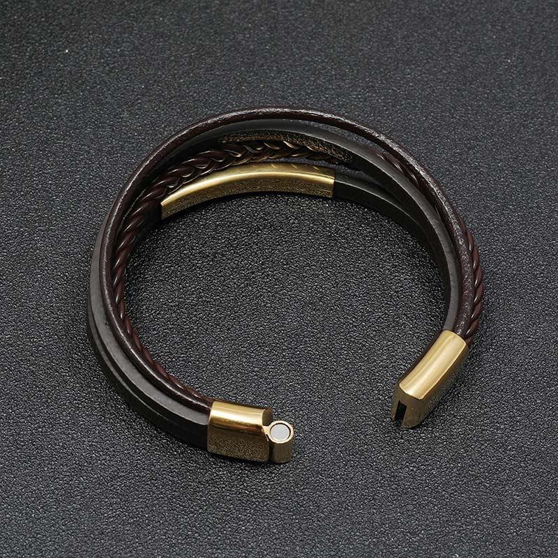 Bracelet porte-bonheur en acier titane | Équilibre spirituel unisexe