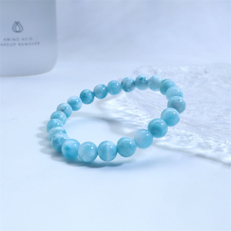 Bracelet Larimar Sagesse Confiance 8 mm Pierre Naturelle