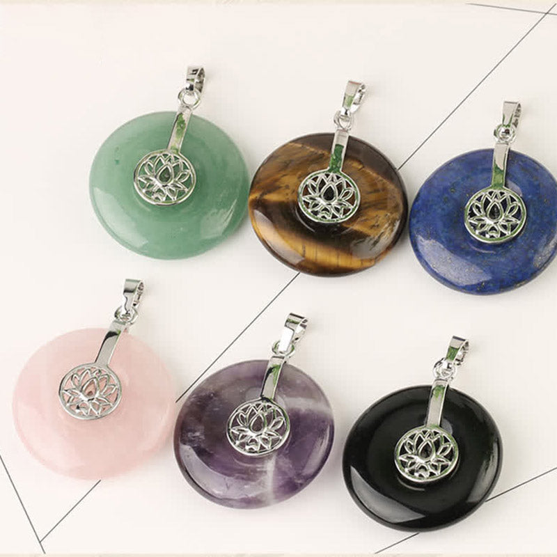 Collier de guérison en cristal d'améthyste rose lotus