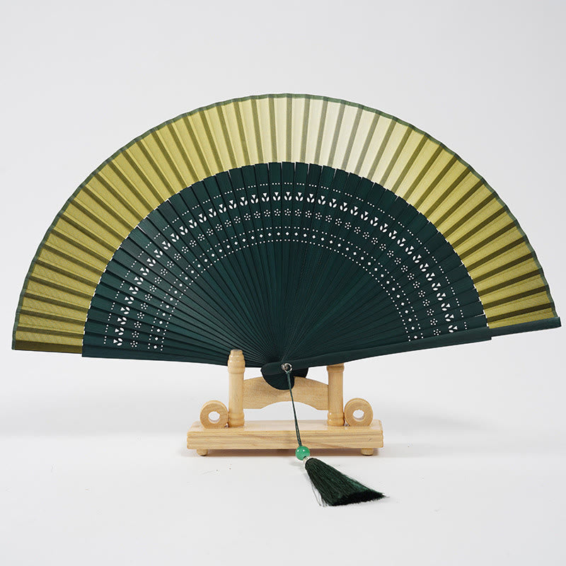 20cm Bamboo Folding Fan | Gradient Color Chinese Hand Fan