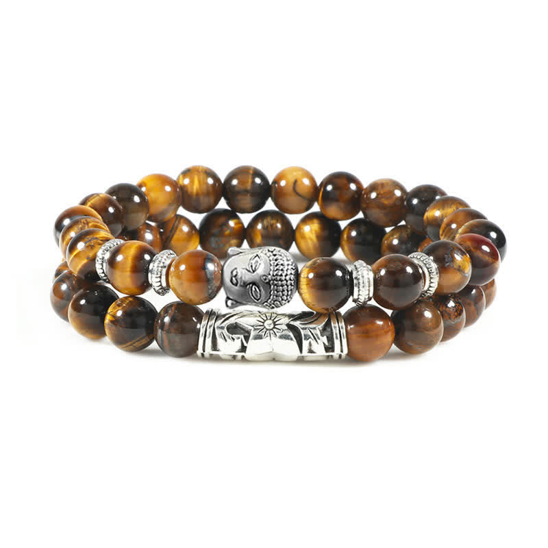 Ensemble de bracelets de protection unisexes œil de tigre et turquoise rouge