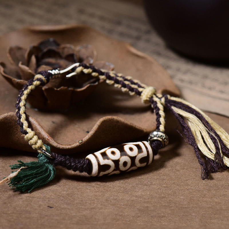 Bracelet unisexe en agate de protection à neuf yeux avec perles Dzi