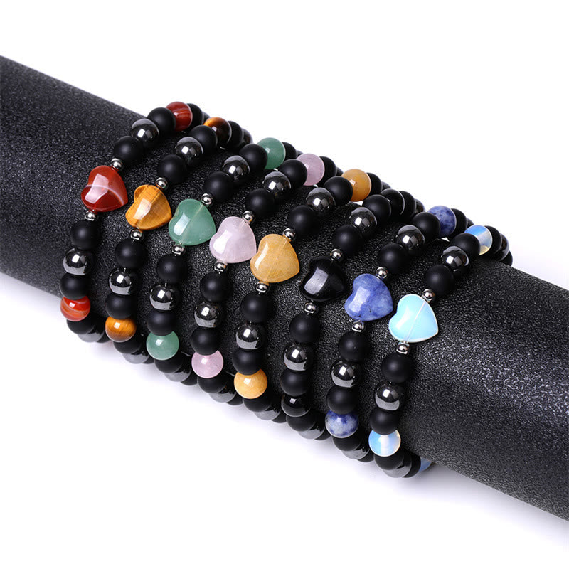 Bracelet de protection en onyx noir et œil de tigre, perles de 8 mm