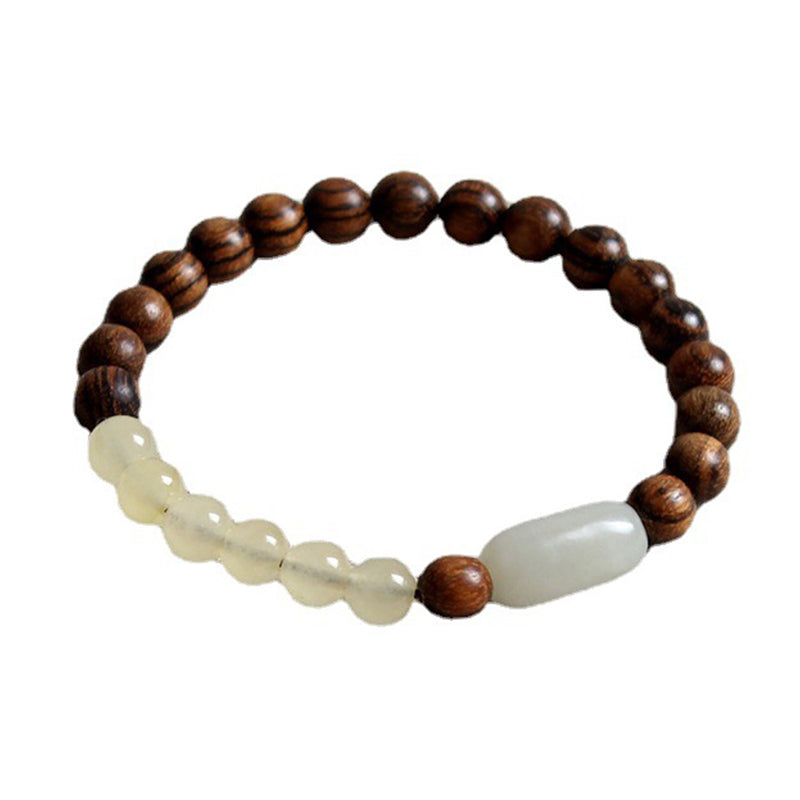 Bracelet Mala Chance Abondance en Jade et Bois de Santal 8 mm