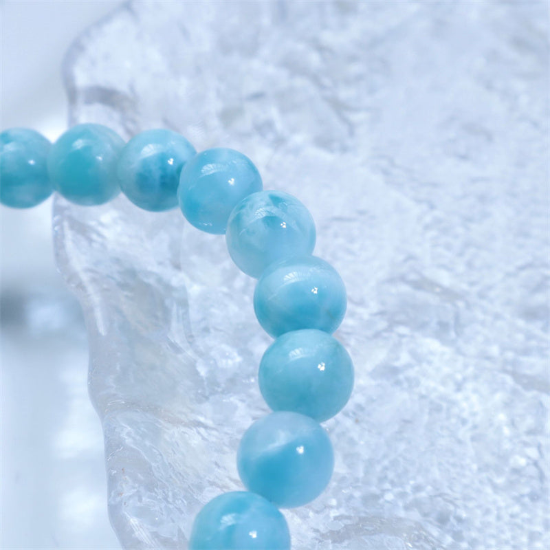 Bracelet Larimar Sagesse Confiance 8 mm Pierre Naturelle
