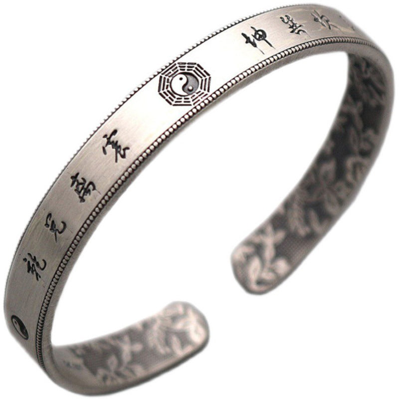 Bracelet d'équilibre Bagua Yin Yang en argent sterling 999
