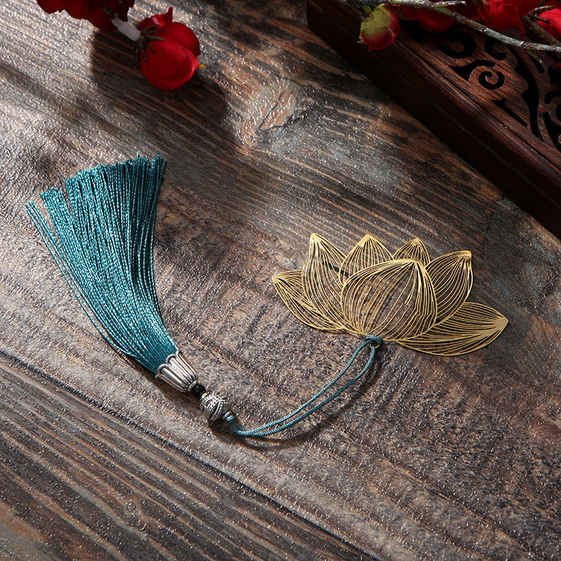 Marque-page creux en laiton Fleur de lotus | Nouveaux départs