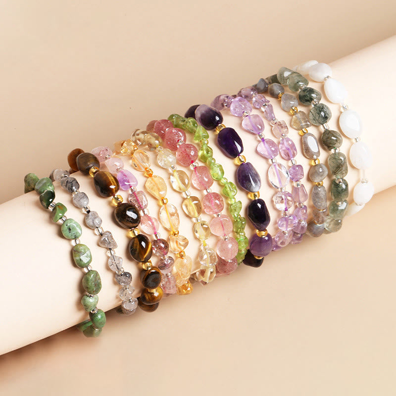 Natural Irregular Shape Crystal Bracelet for Meditation and Balance