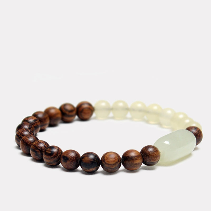 Bracelet Mala Chance Abondance en Jade et Bois de Santal 8 mm