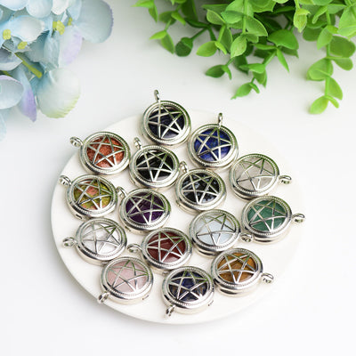 Collier spirituel pentagramme en cristal mixte de 1,0 pouce