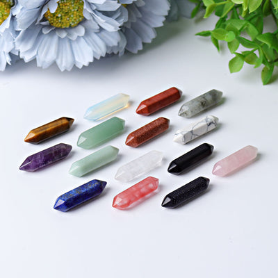 Pointes de cristal à double extrémité de 1,3 pouce pour l'énergie de guérison