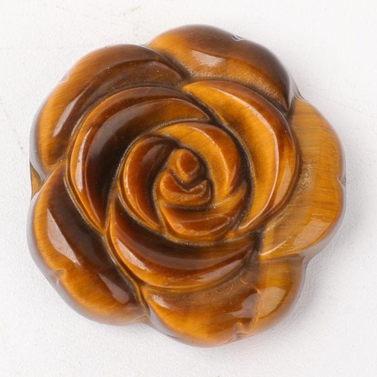 1.5-inch Tiger Eye Rose Pendant for Spiritual Protection