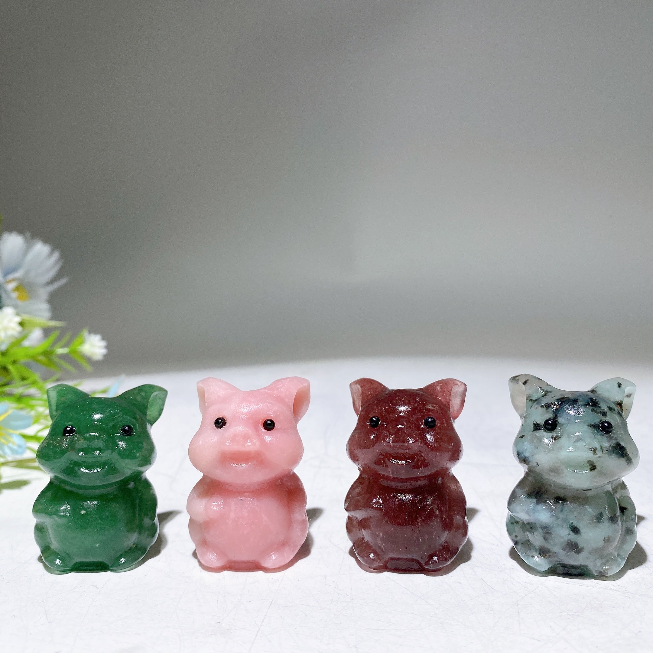 Figurine de guérison sculptée en cristal de cochon de 1,6 pouce