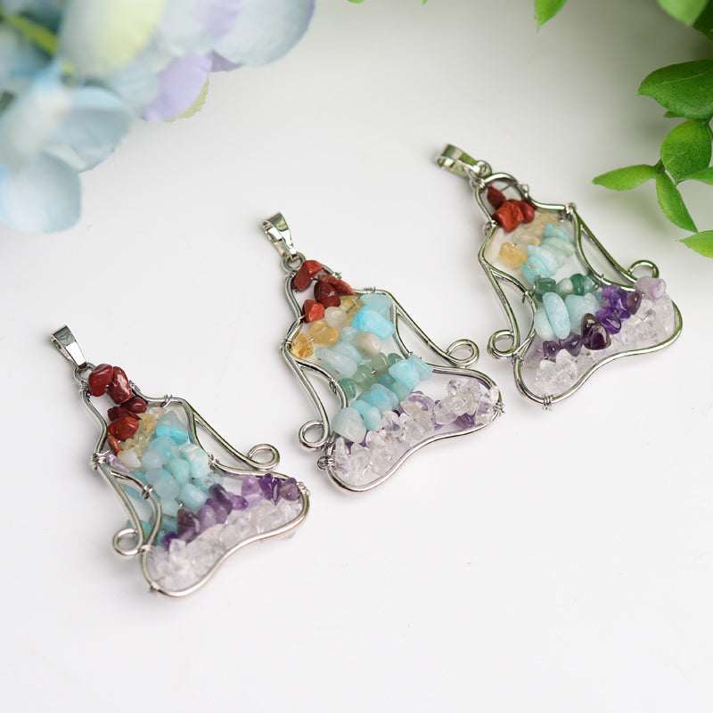 1.8 Inch Chakra Crystal Pendant for Spiritual Healing