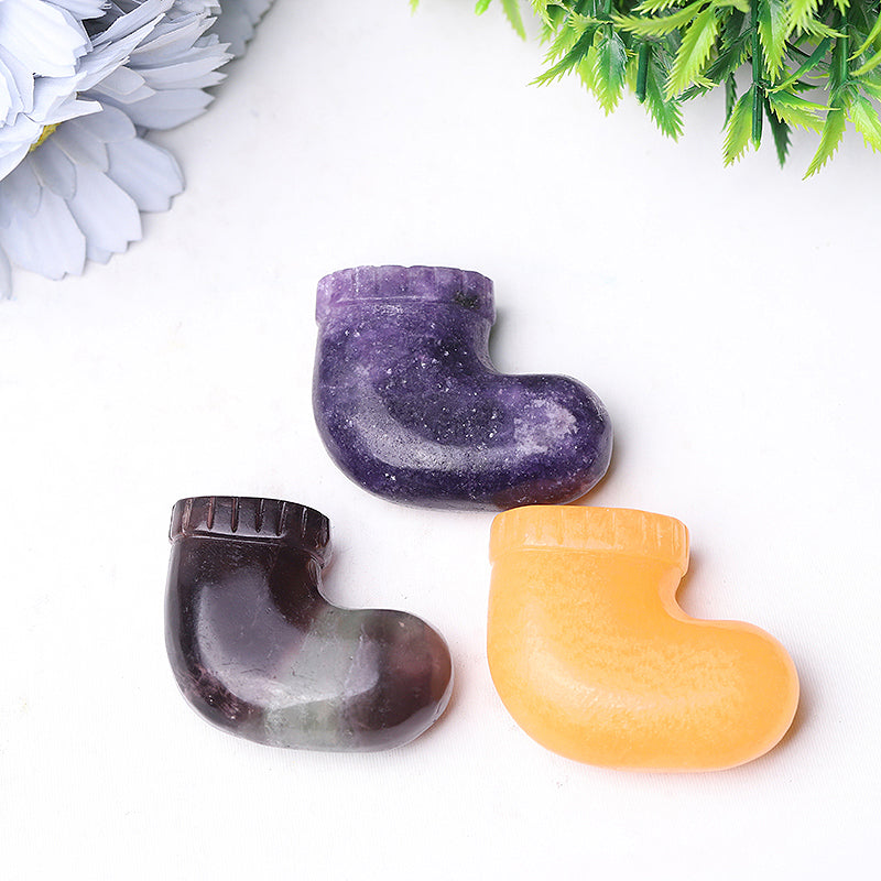 Chaussette sculptée en cristal de mica violet de 1,9 pouce