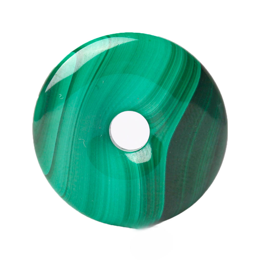 1" Natural Malachite Donut Crystal Pendant for Protection