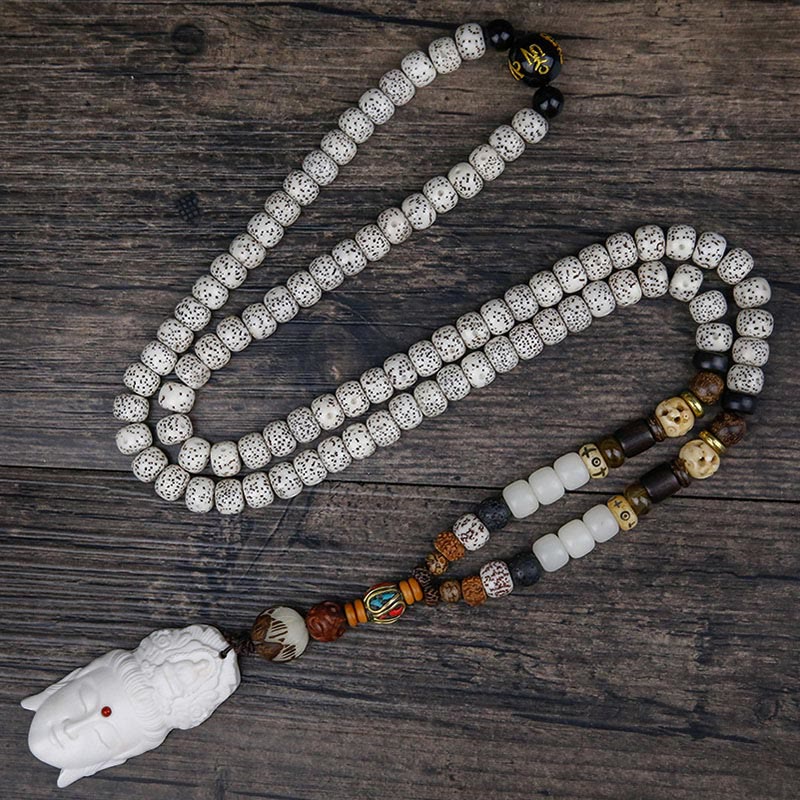 Bracelet Mala Bodhi Seed 108 perles | Avalokitesvara Pixiu Guan Gong