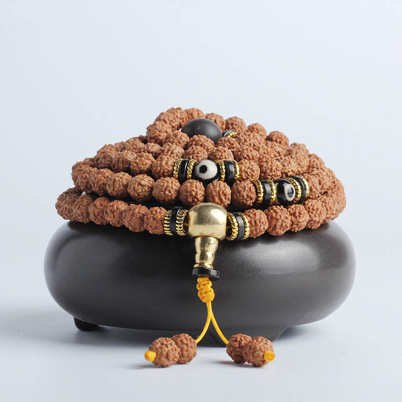 Bracelet Mala Bodhi Seed 108 perles pour la méditation et la chance