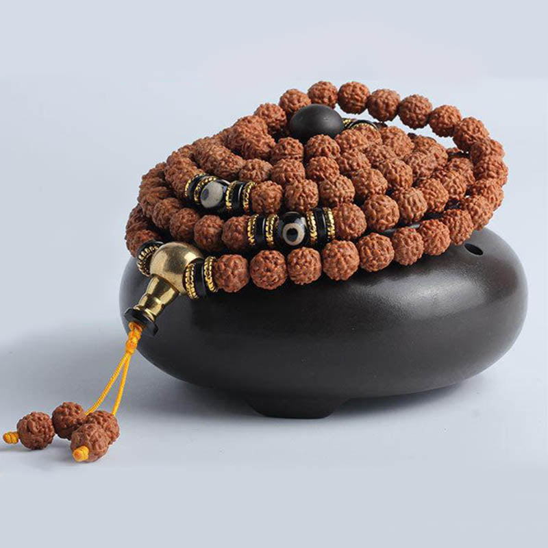 Bracelet Mala Bodhi Seed 108 perles pour la méditation et la chance