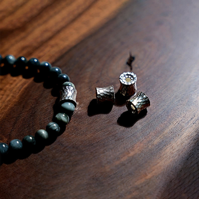 Bracelet Mala 108 perles en pierre œil d'aigle pour une énergie positive