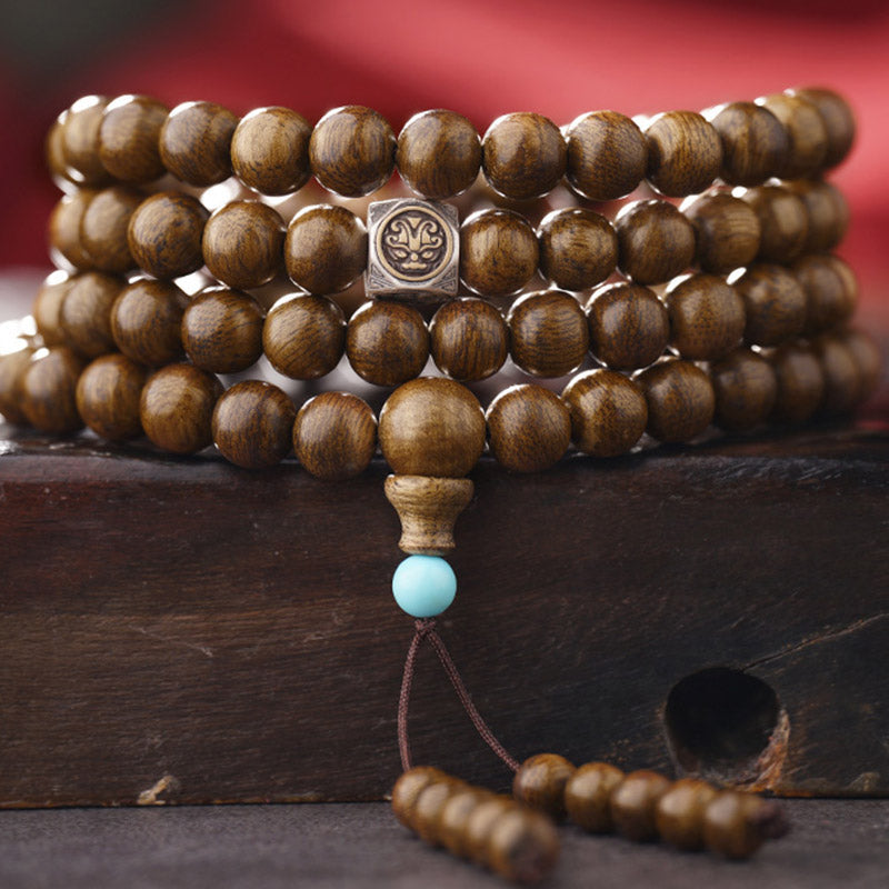 108 Beads Agarwood Strength Meditation Dragon Bracelet