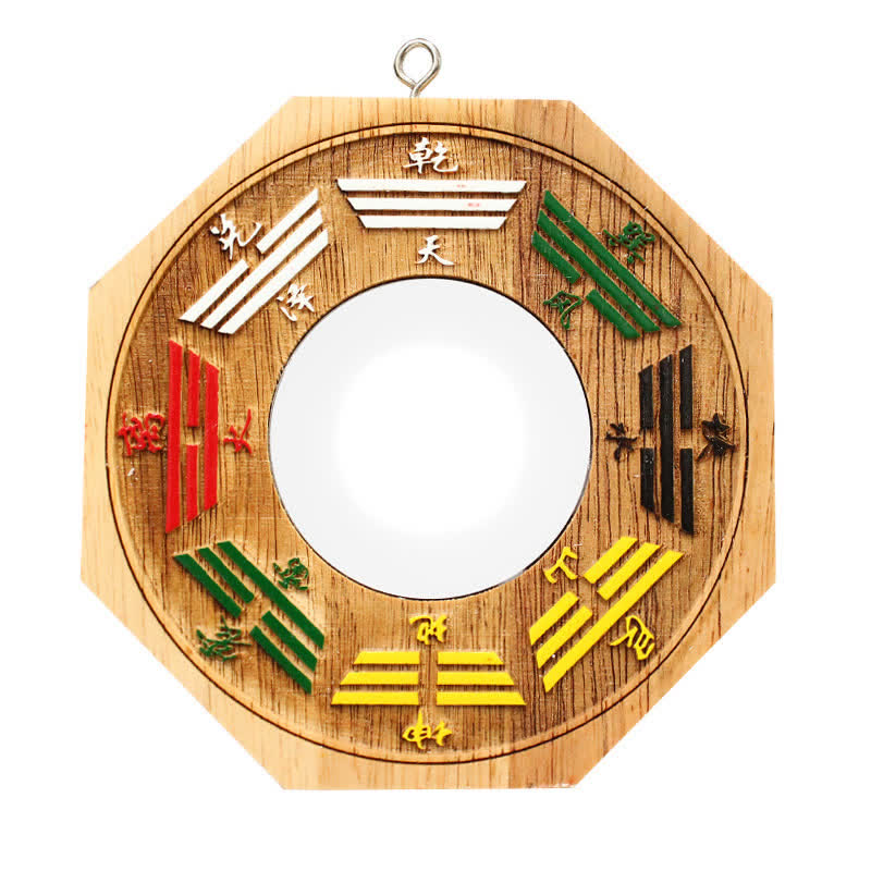 Miroir Feng Shui Bagua en bois de pêcher de 10 cm pour l'équilibre