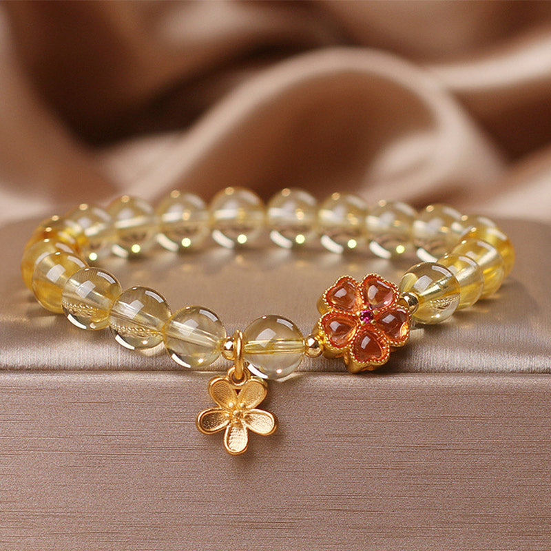 Bracelet Fleur de Prospérité Citrine 14-16cm