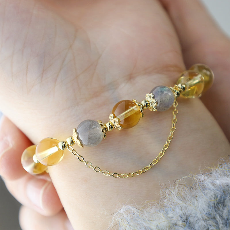 Bracelet d'énergie abondante en citrine de 10 mm pour la prospérité