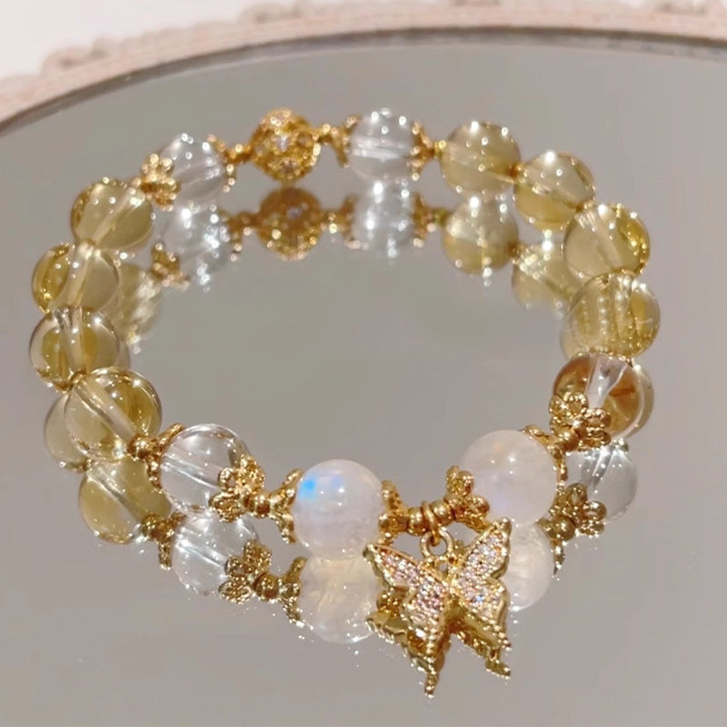 Bracelet à breloques de prospérité et de protection en citrine de 10 mm