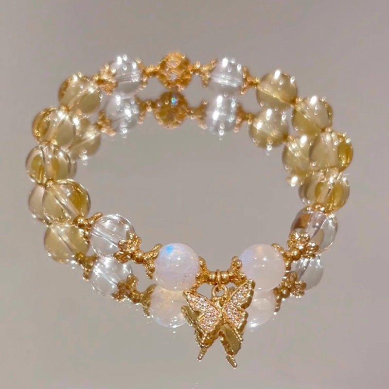 Bracelet à breloques de prospérité et de protection en citrine de 10 mm