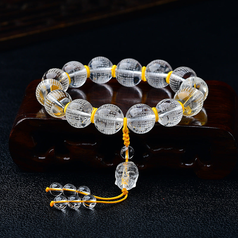 Bracelet en quartz transparent de 10 mm pour la méditation et la guérison