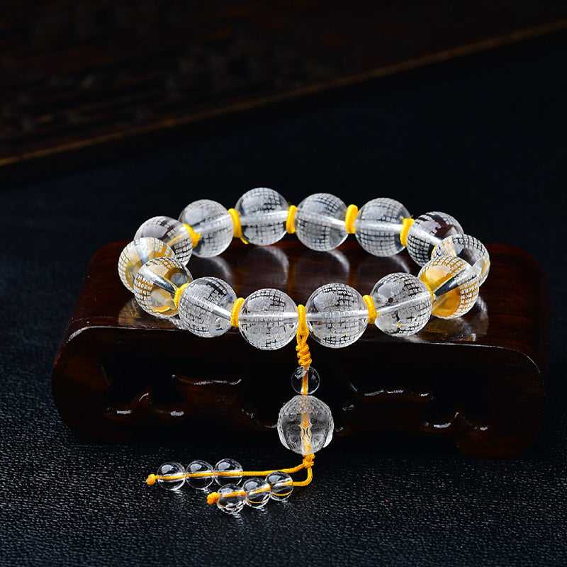 Bracelet en quartz transparent de 10 mm pour la méditation et la guérison