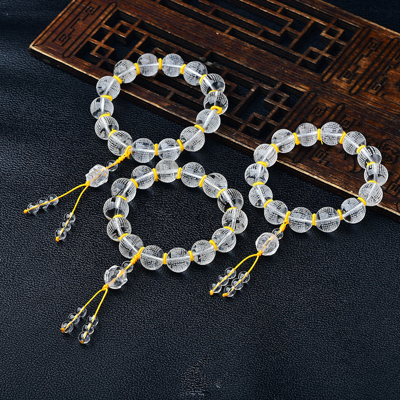 Bracelet en quartz transparent de 10 mm pour la méditation et la guérison