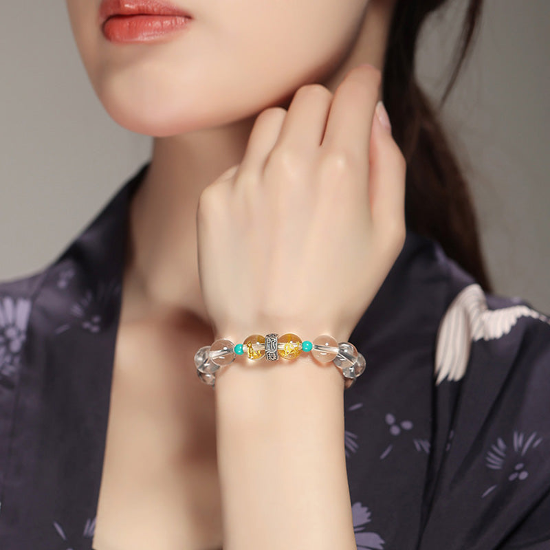 Bracelet de guérison du zodiaque chinois en jade Hetian de 10 mm