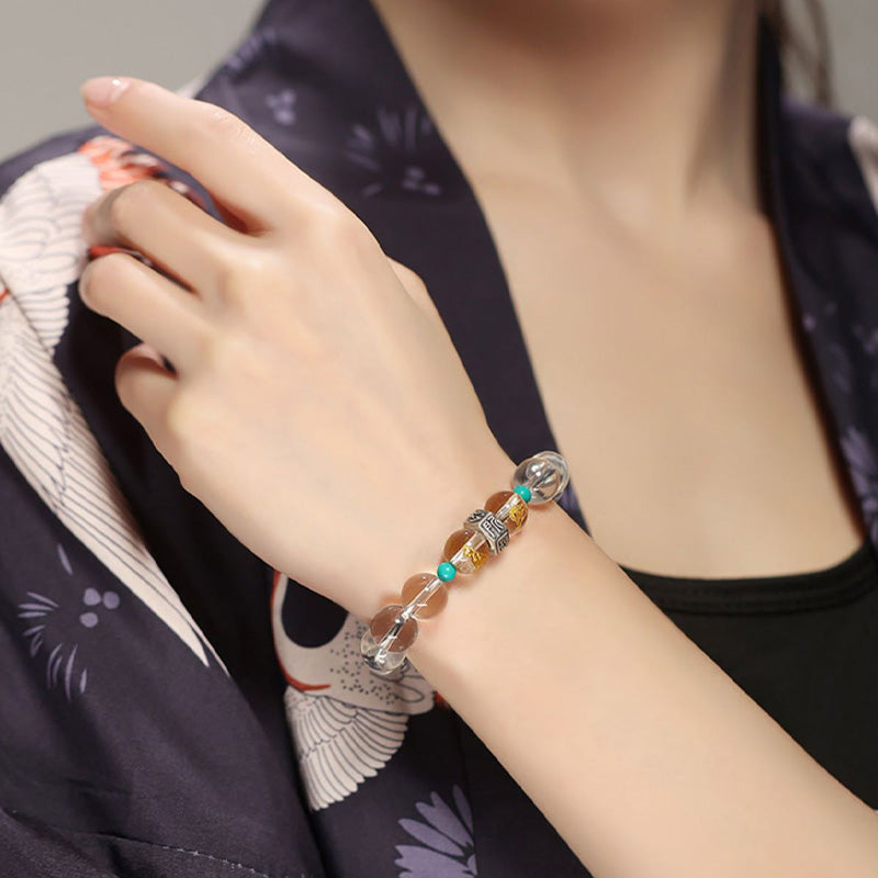 Bracelet de guérison du zodiaque chinois en jade Hetian de 10 mm