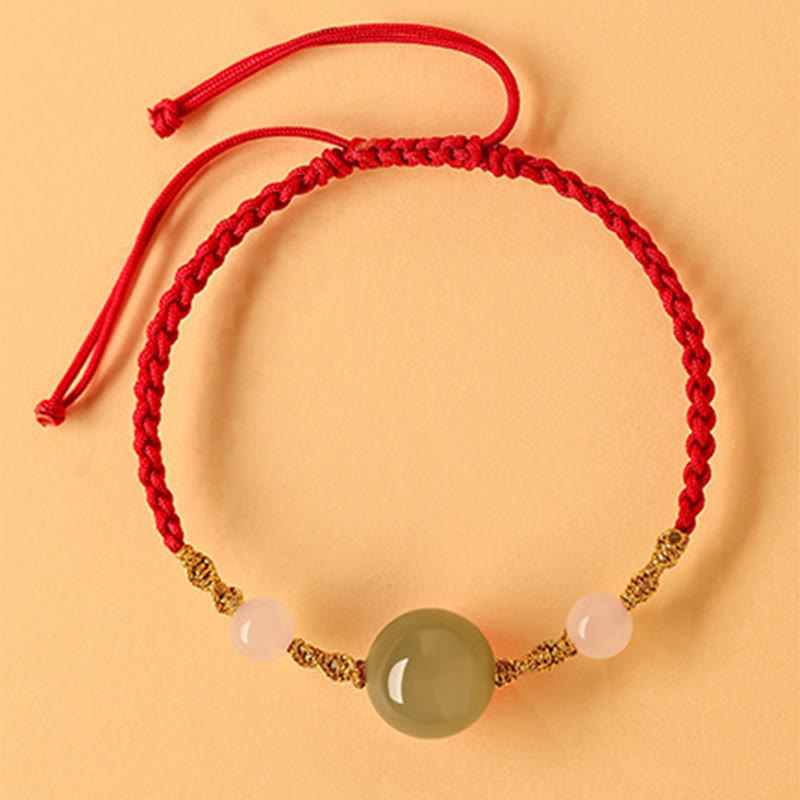 Bracelet tressé porte-bonheur en jade Hetian de 10 mm pour l'équilibre spirituel